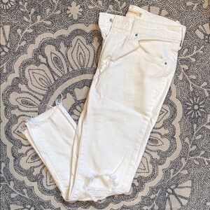 Women's White Distressed Jeans